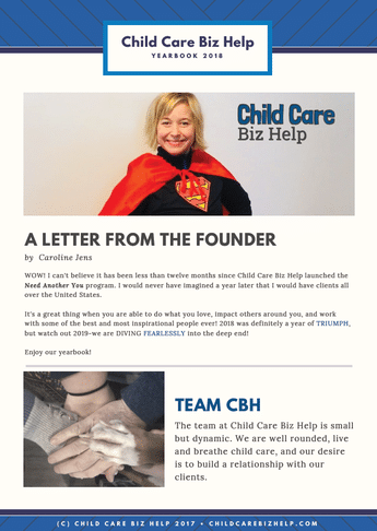 Child Care Biz Help Year in Review