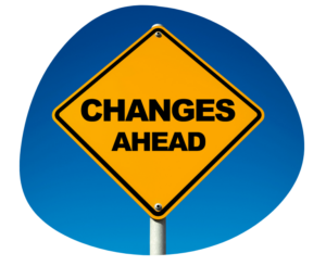 Changes ahead sign representing shifts in childcare tuition rates and daycare market conditions